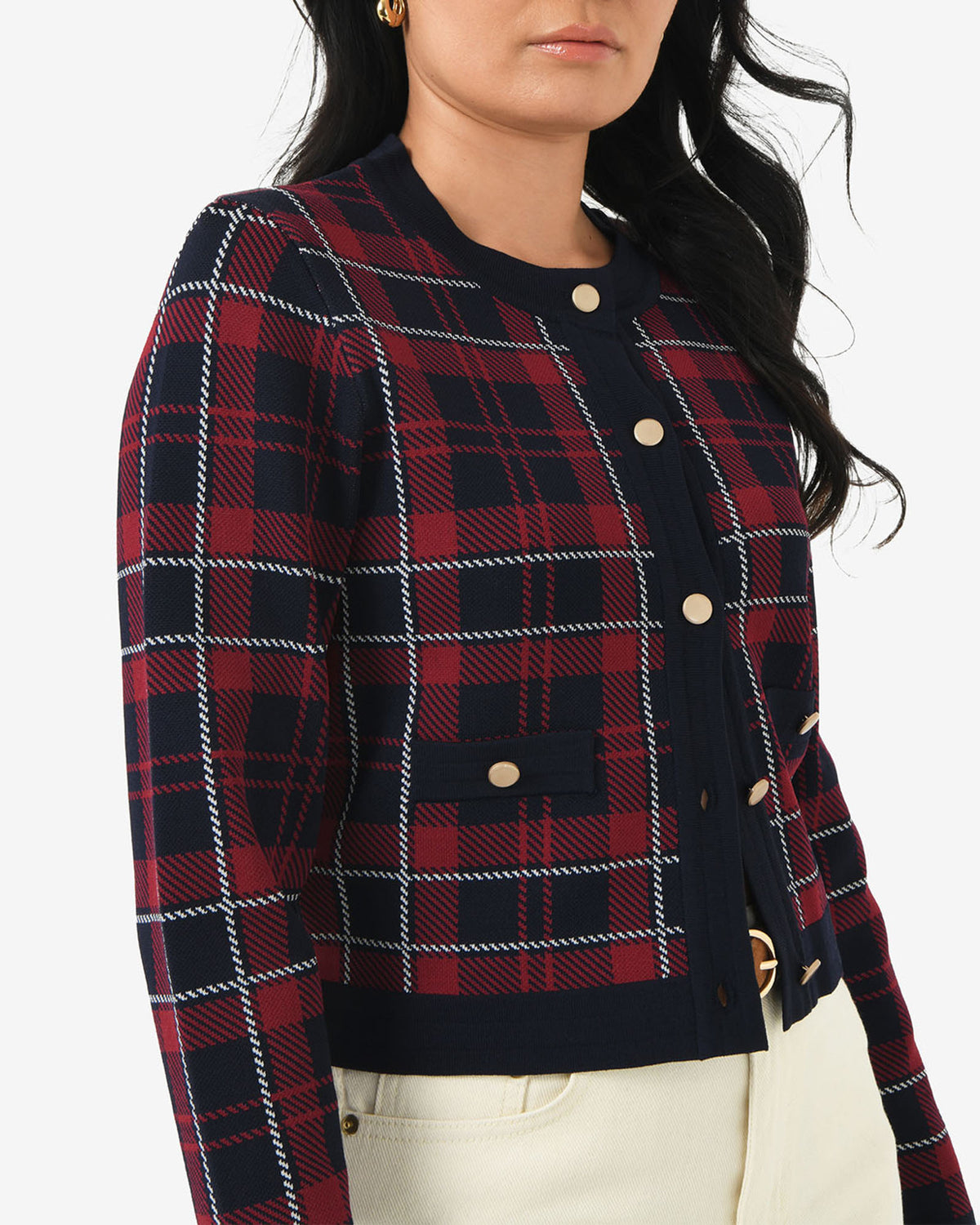Siane Check Knit Cardigan