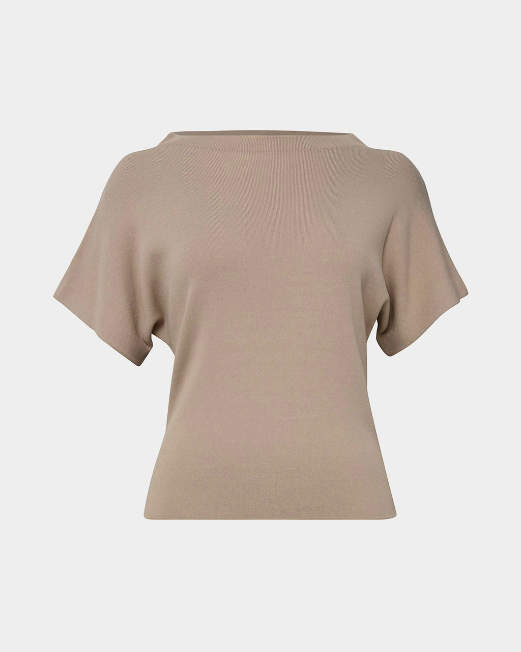 Jemma Relaxed Knit Top in beige — product-only view