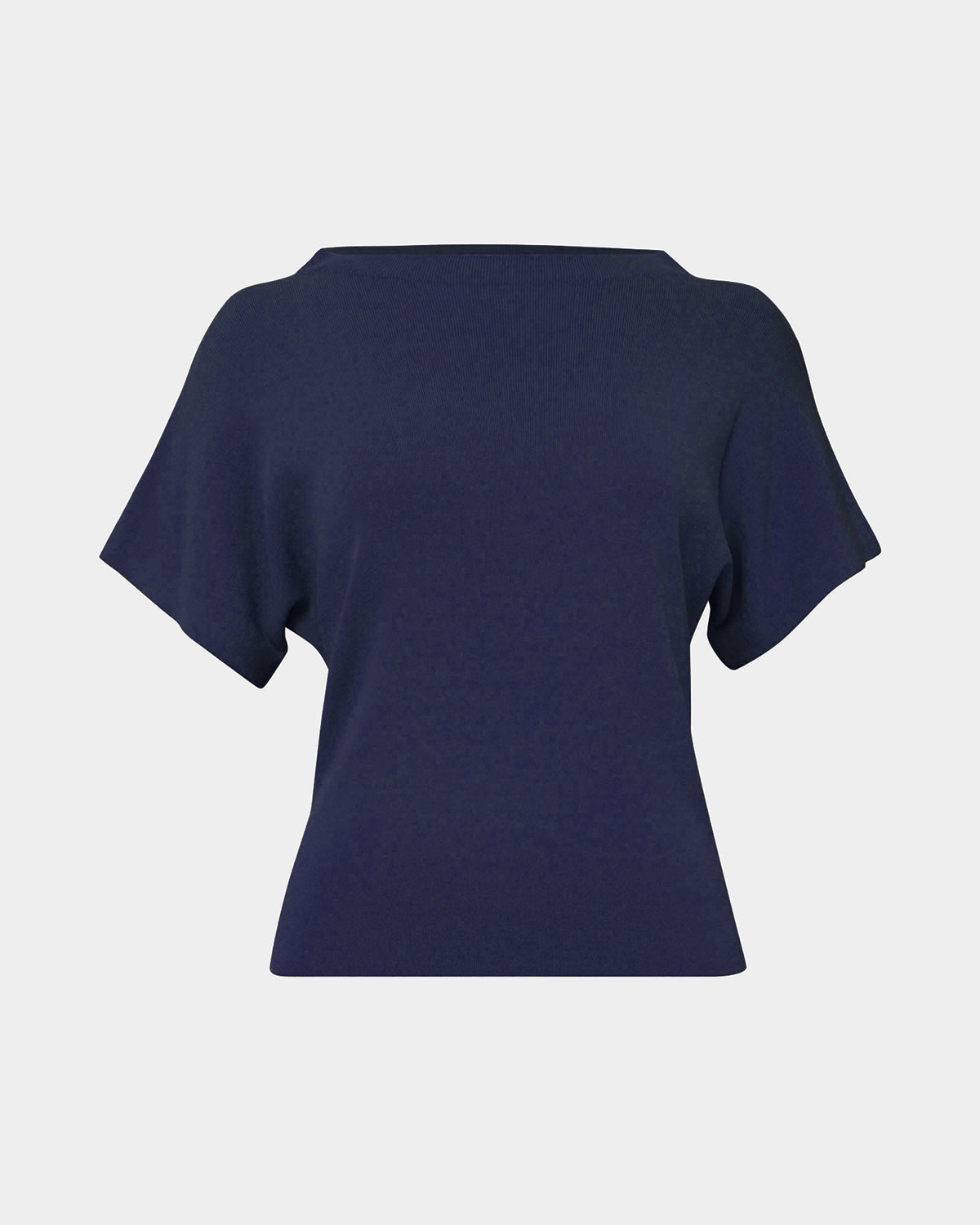 Jemma Relaxed Knit Top in navy — product-only view