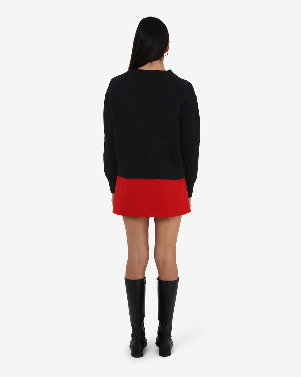 Joyli Round Neck Knit in black — back view