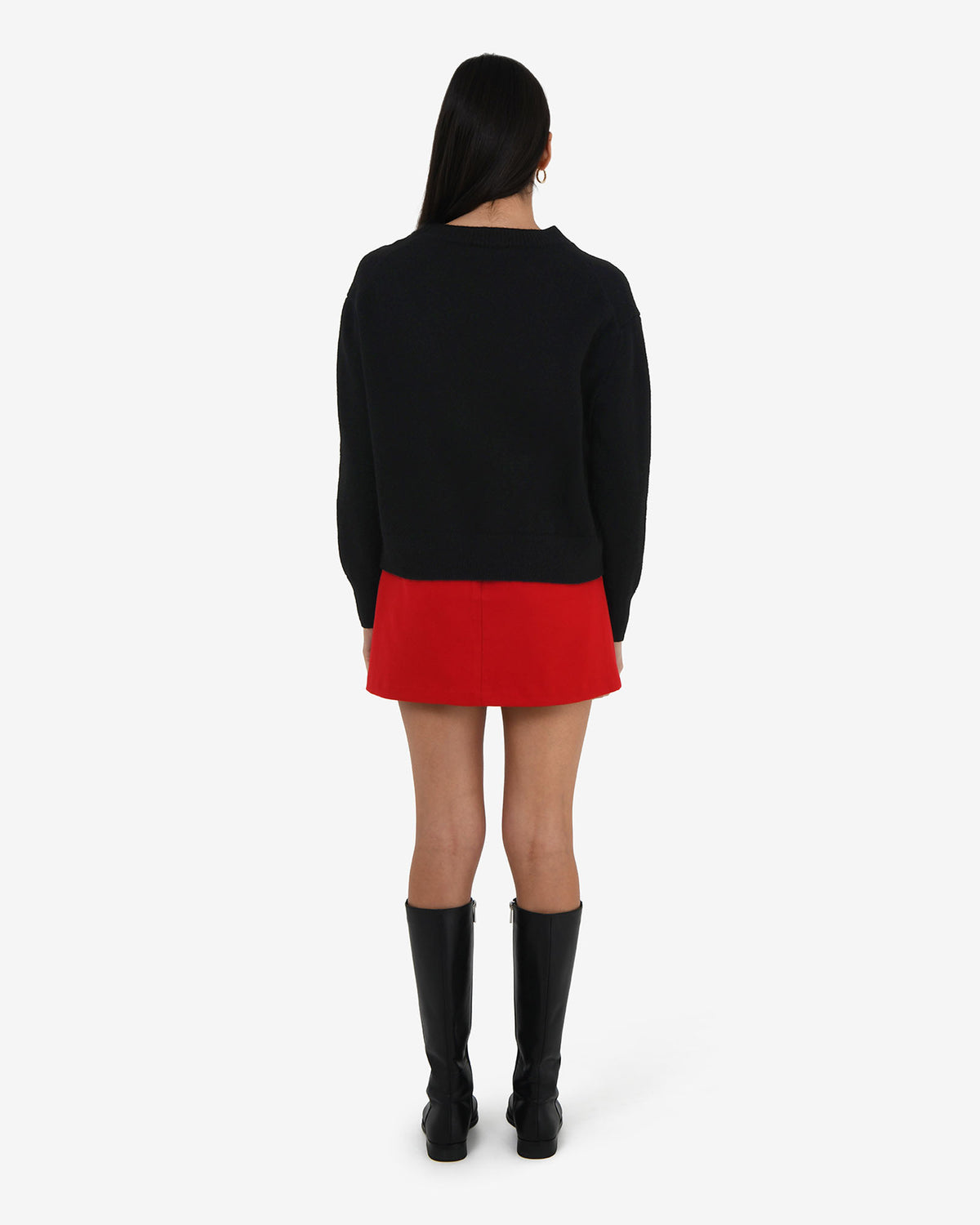 Joyli Round Neck Knit in black — back view