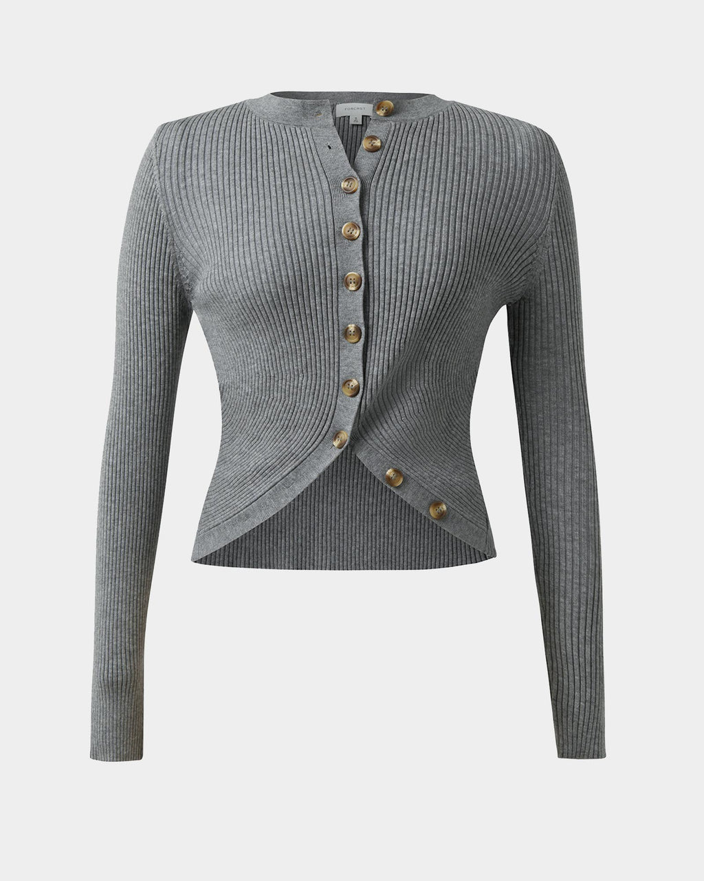 Abaya Button Crop Knit in grey — product-only view