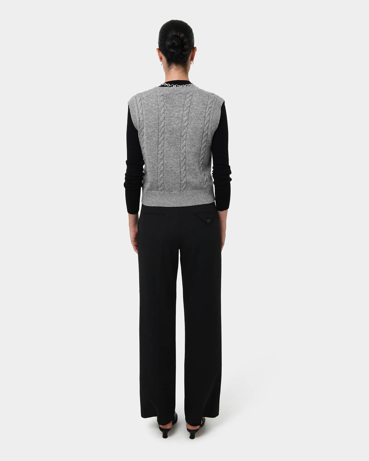 Gordon Straight Leg Pants in black — back view