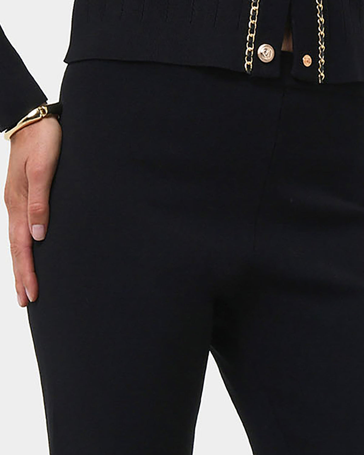 Jordy Flared Knit Pants in black — view 5