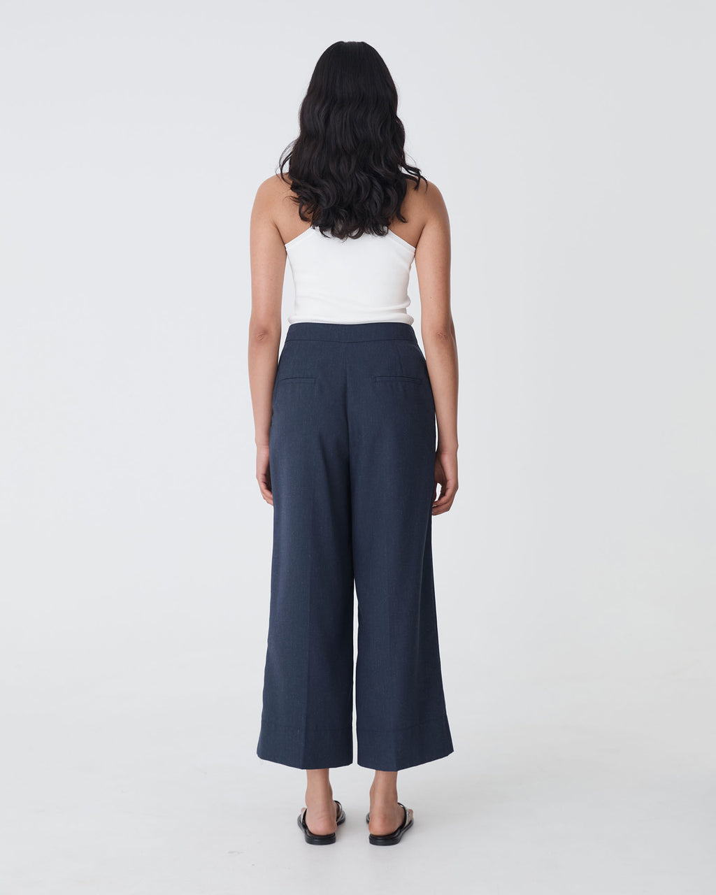 Ralph Wide Leg Culottes in navy — back view