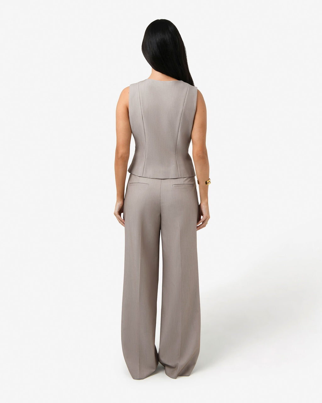 Fitzroy Pleat Front Pants in oyster beige — view 5