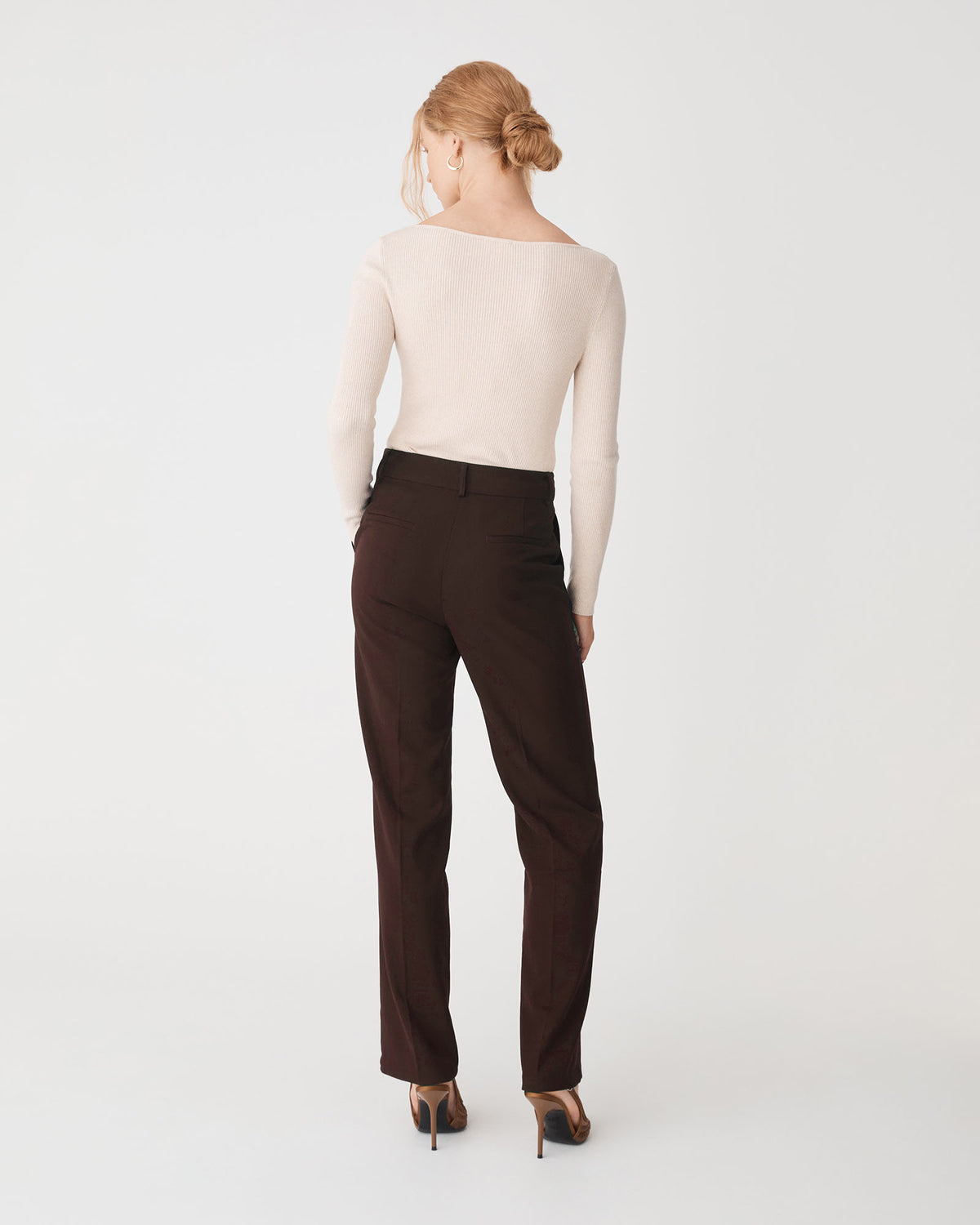 Merid Tailored Pants in espresso — back view
