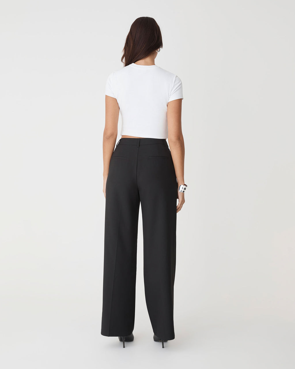 Abel Straight Leg Pants in black — back view