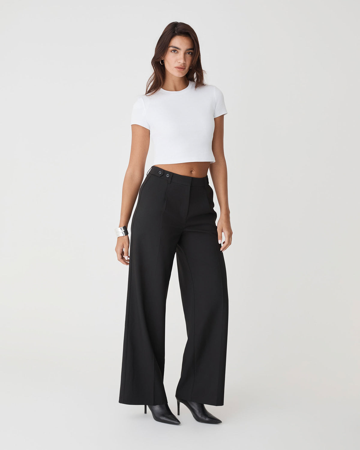 Abel Straight Leg Pants in black — full-length view 3