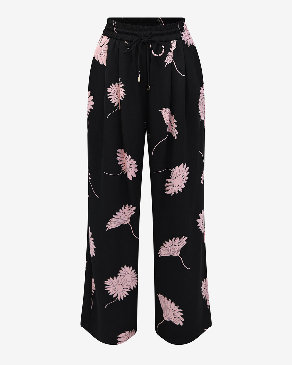 Felicia Satin Elastic pants in black pink — product-only view