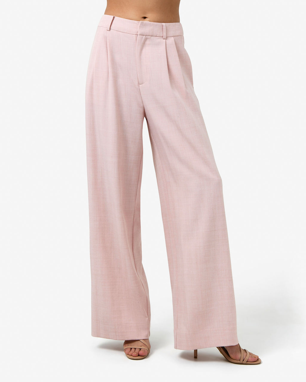 Lola Lurex Blend Wide Leg Pants in pink — close-up view
