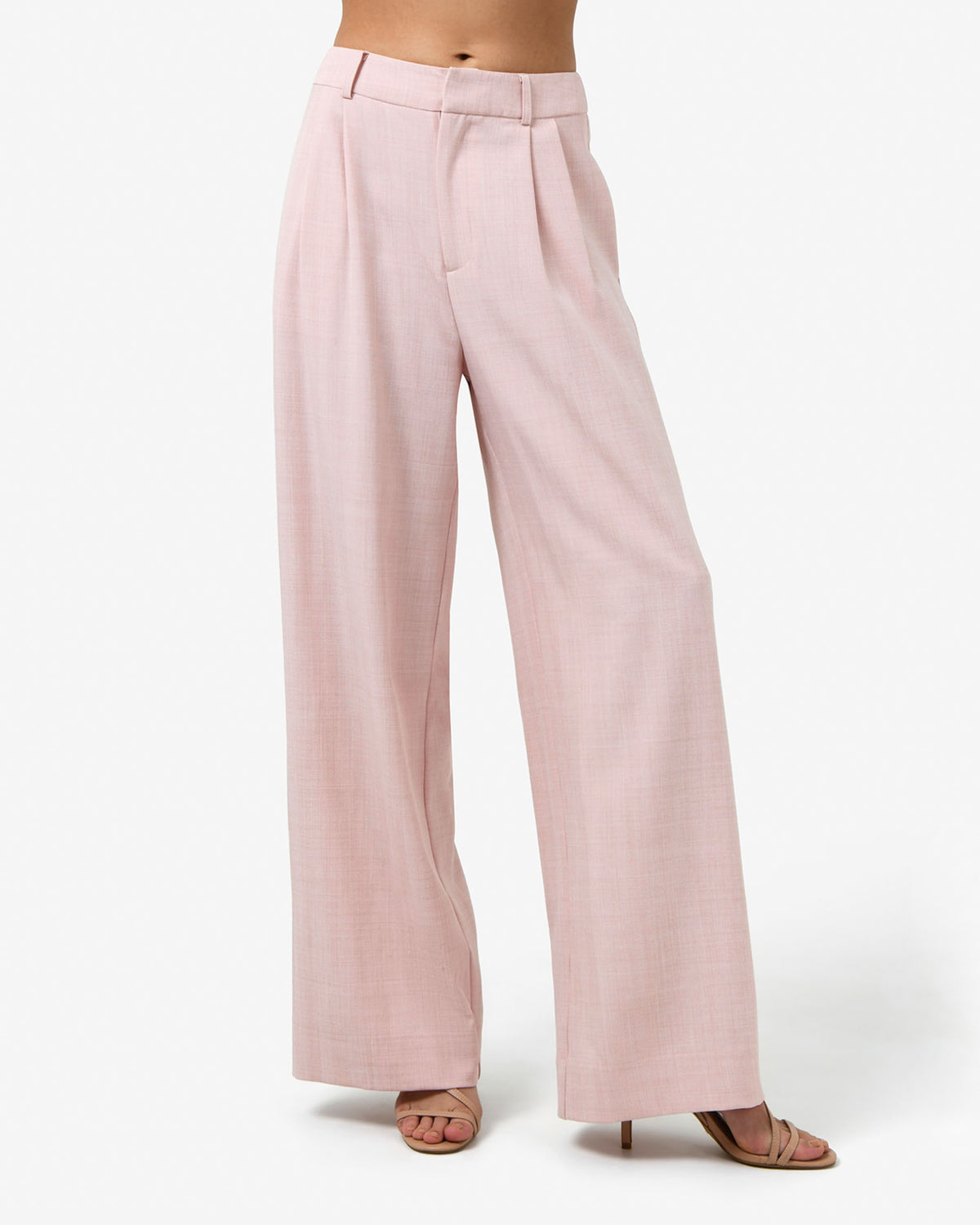 Lola Lurex Blend Wide Leg Pants in pink — close-up view