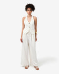 Amera Elastic Waist Pants in tofu — full-length view