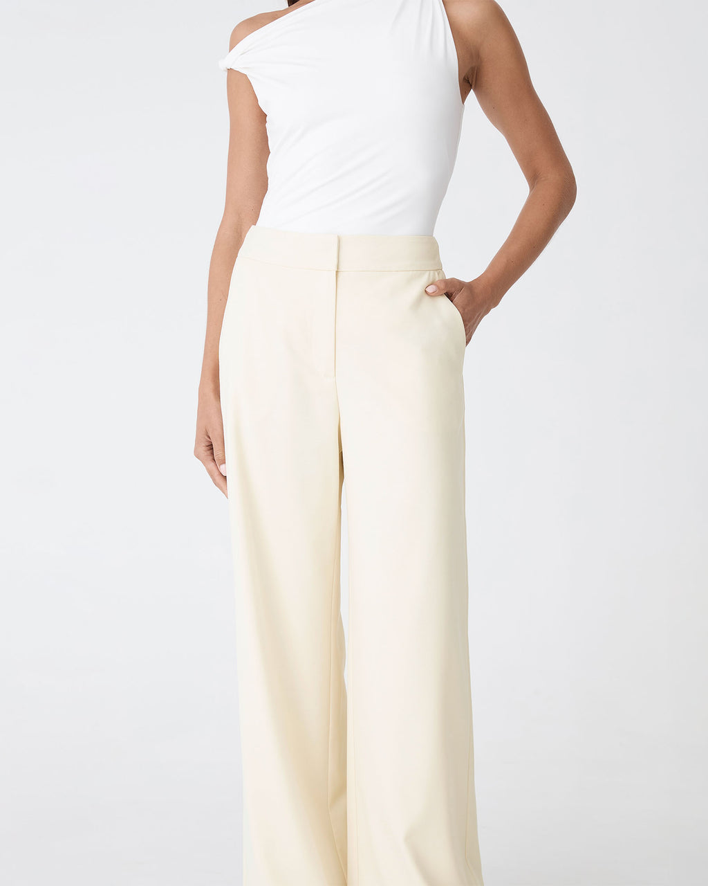 Rylan Wide Leg Pants in butter — close-up view 2