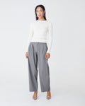 Matilda Relaxed Barrel Pants in melange grey — full-length view