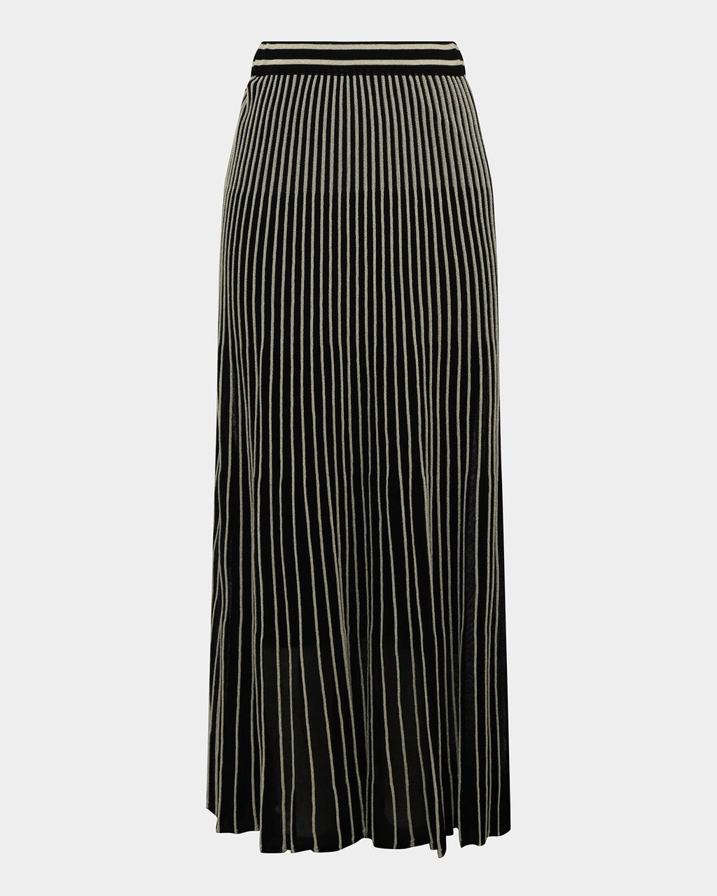 Lucy Pleat Knit Midi Skirt in black gold — product-only view