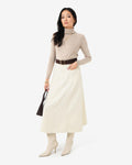Sam Panel Denim Skirt in ecru — full-length view