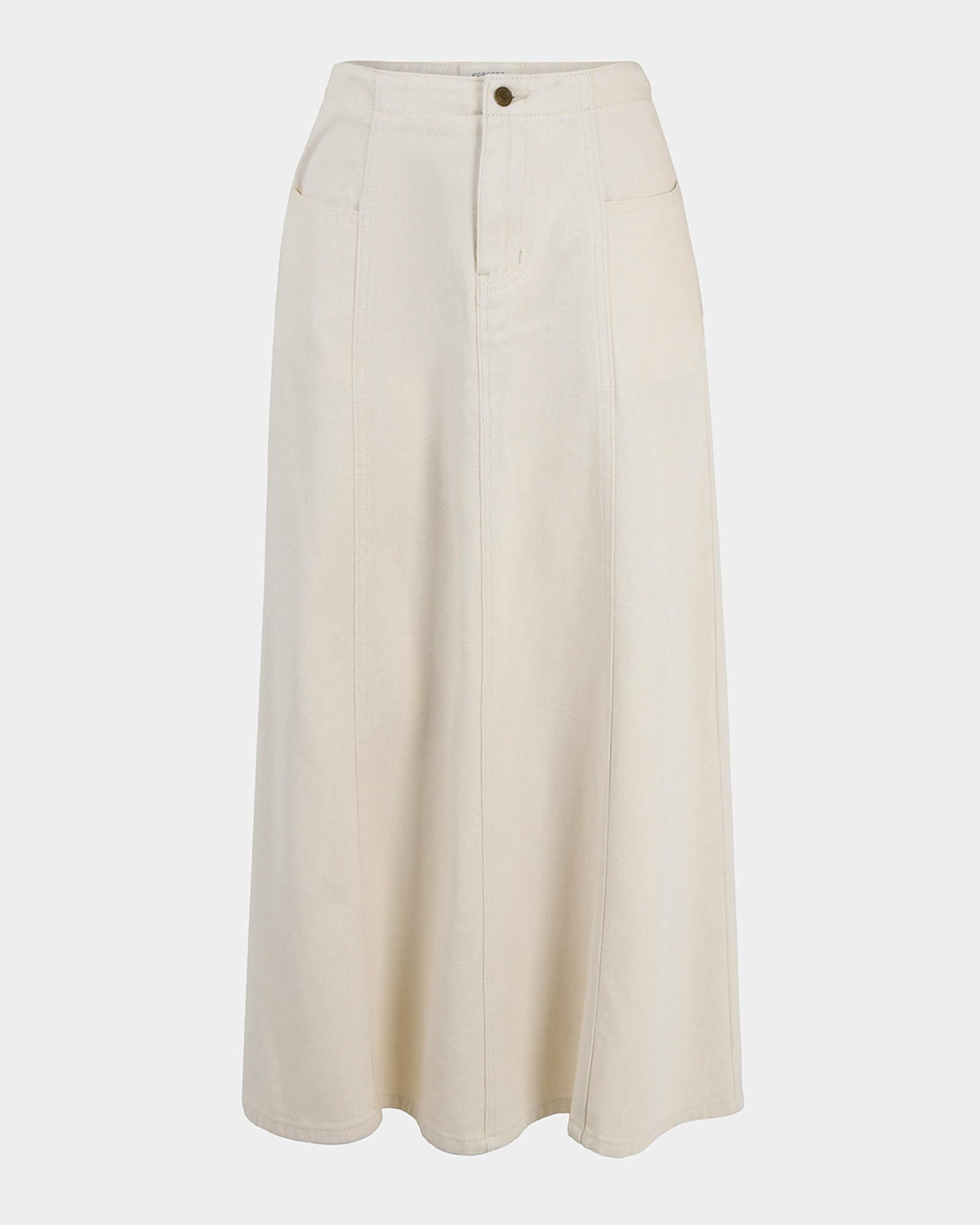 Sam Panel Denim Skirt in ecru — product-only view