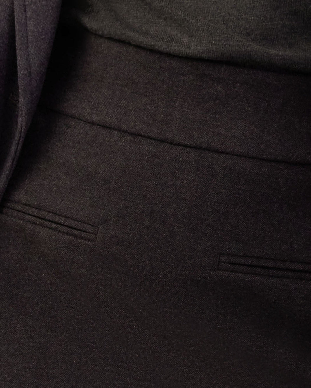 Lara A-Line Mini Skirt in charcoal — fabric detail