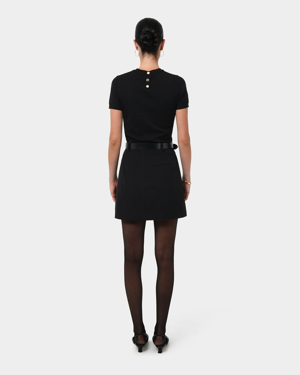 Gordon A-Line Mini Skirt in black — back view