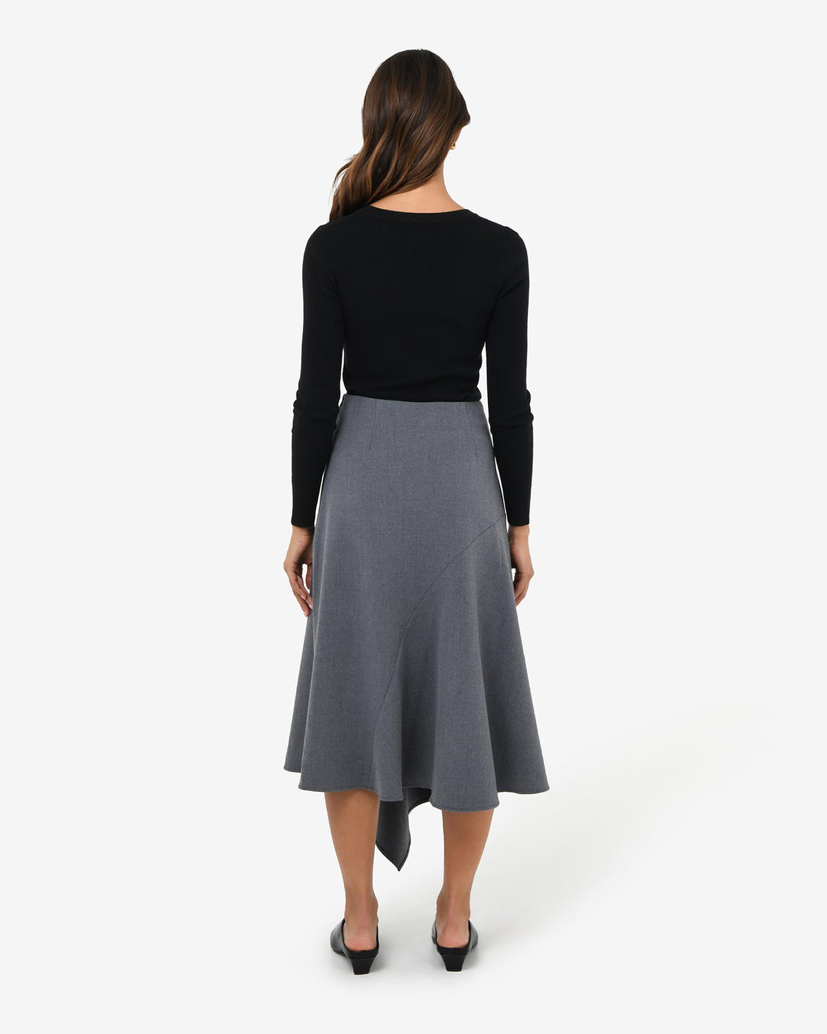 Westwood Midi Skirt in grey — back view