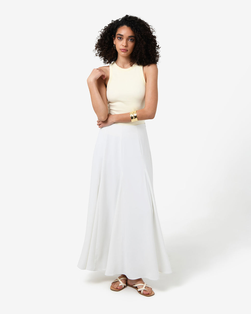 Carissa Godet Skirt in white — full-length view 2