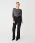 Devon Long Sleeve Rib Tee in slate — full-length view
