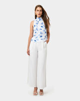 Tessie Halter Tie Top in watercolour — full-length view