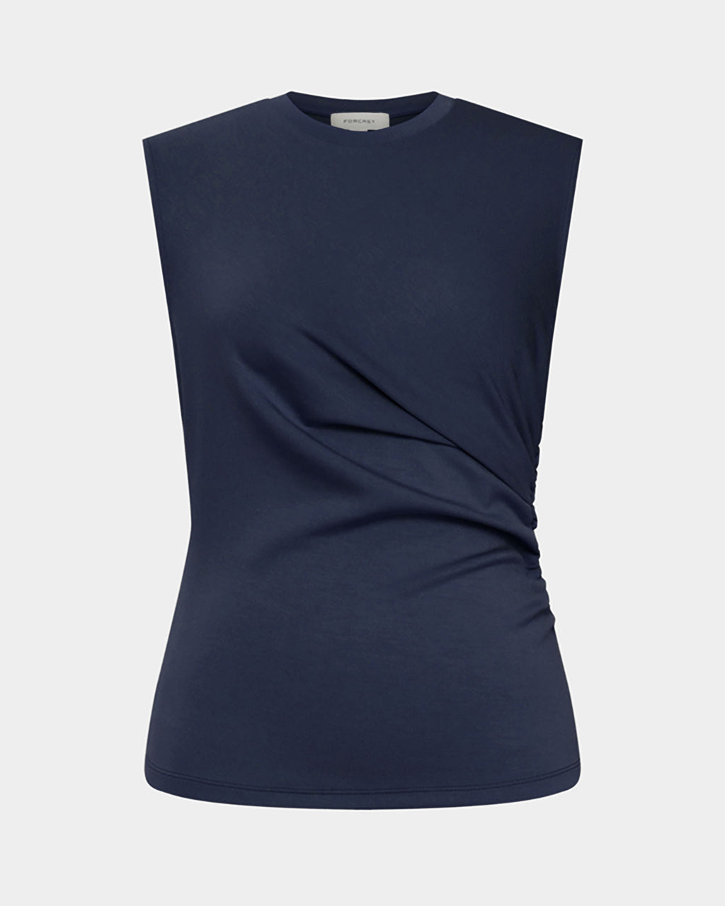 Lulu Ruched Top in navy — product-only view