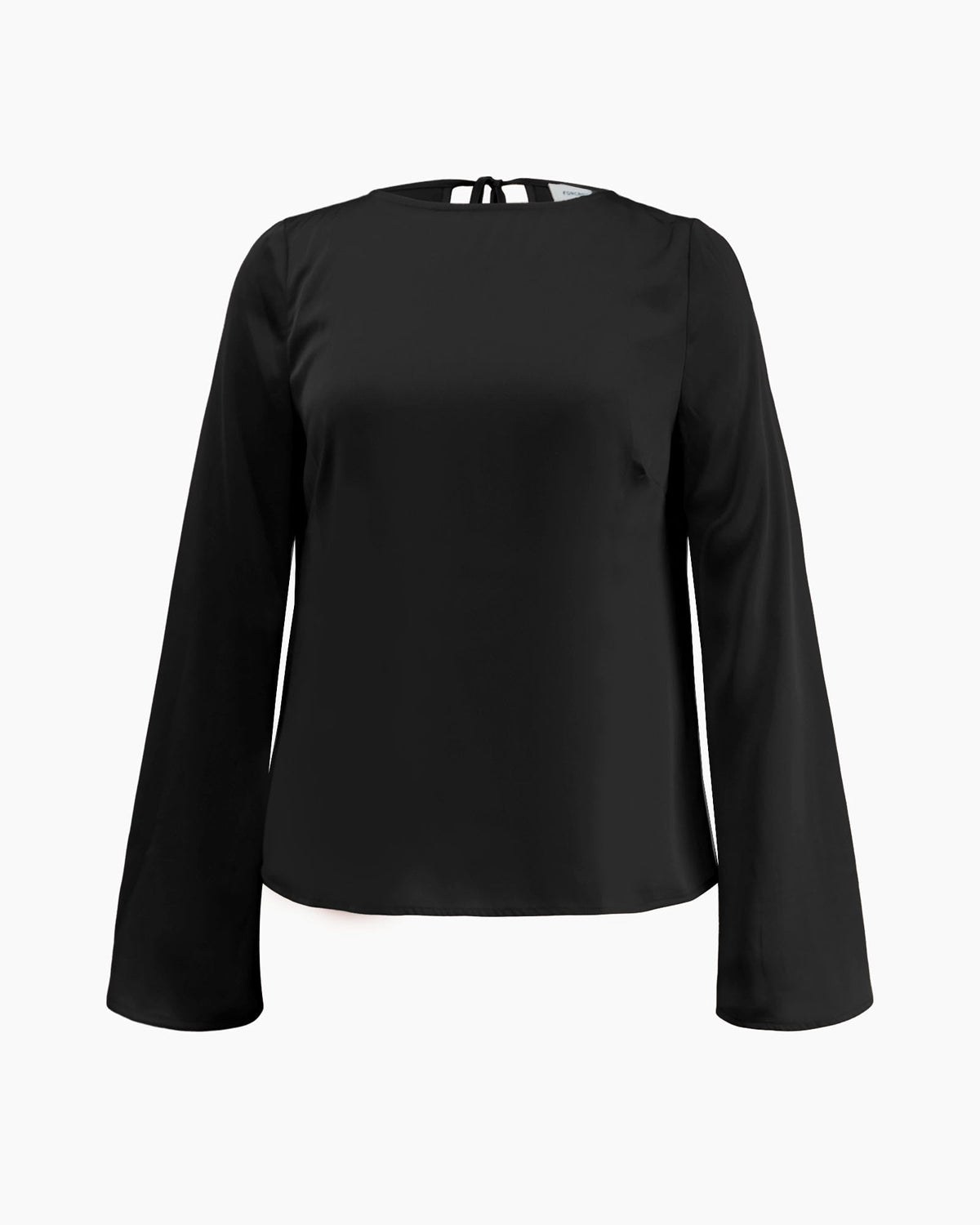 Valeria Long Sleeve Top in black — product-only view