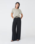 May Relaxed Cotton T-shirt in soft khaki — full-length view