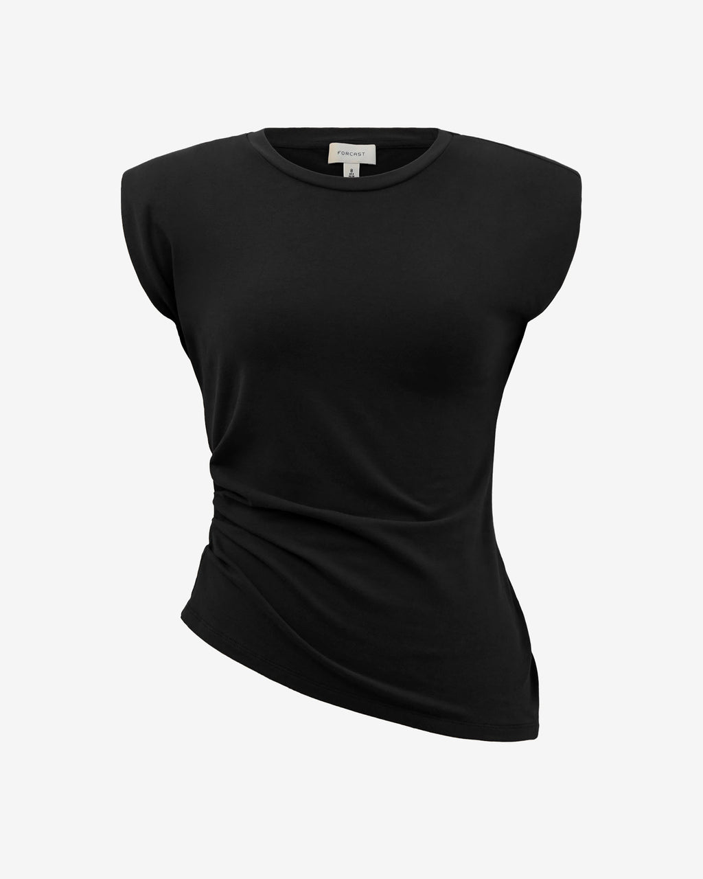 Sarah Padded Ruched Jersey Top in black — product-only view