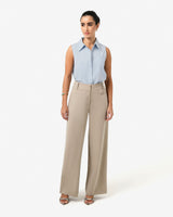 Kia Cotton Sleeveless Shirt in pastel blue — full-length view
