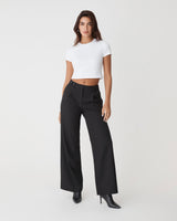 Amy Cropped Baby Tee in white — full-length view