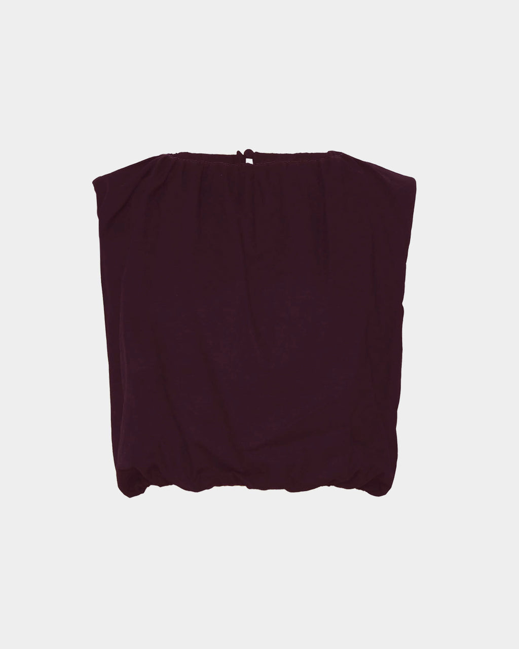 Kenya 2 Ruched Linen Top in aubergine — product-only view