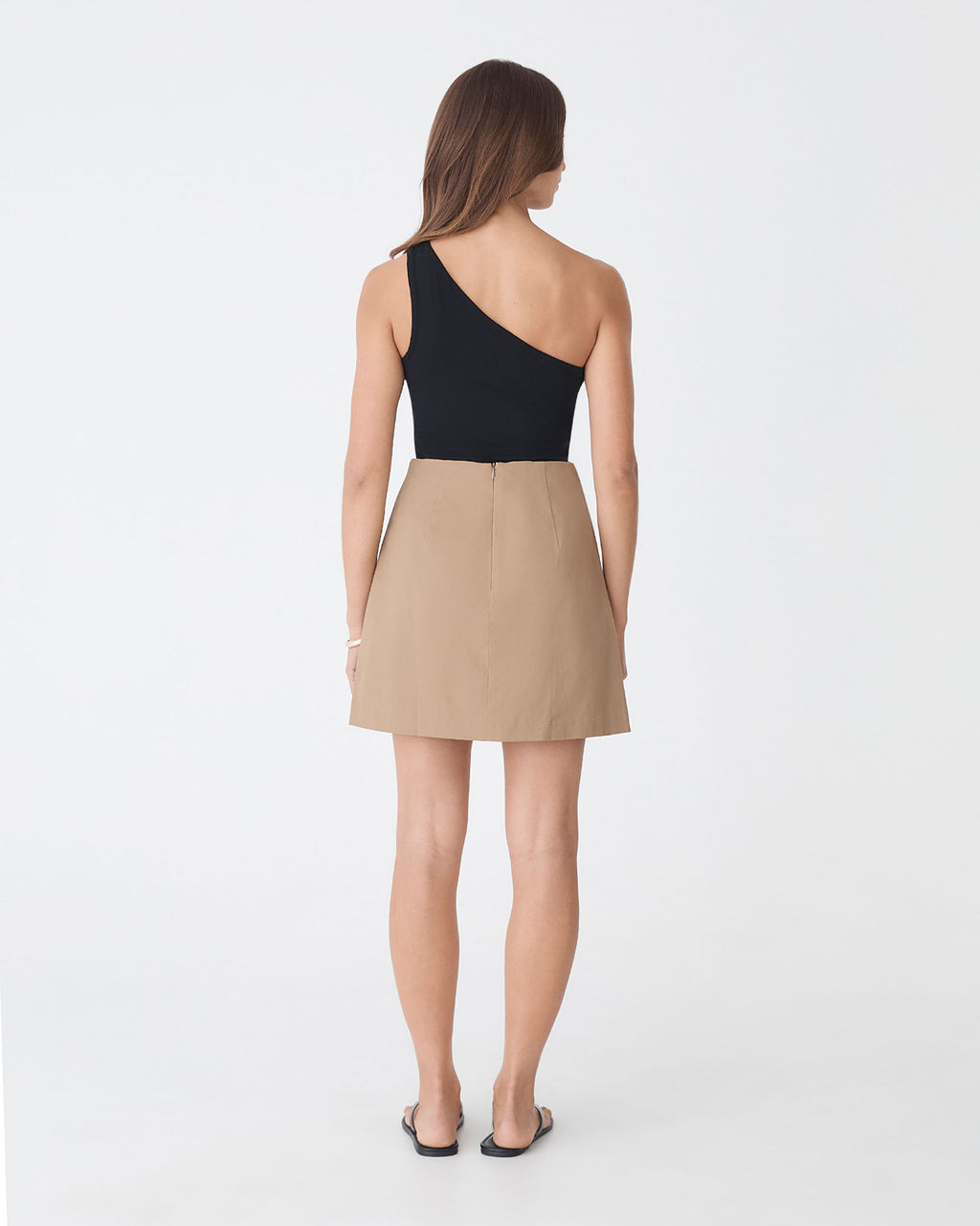Holly Bamboo One Shoulder Top in black — back view