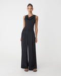 Sabrina Cowl Neck Top in black — full-length view
