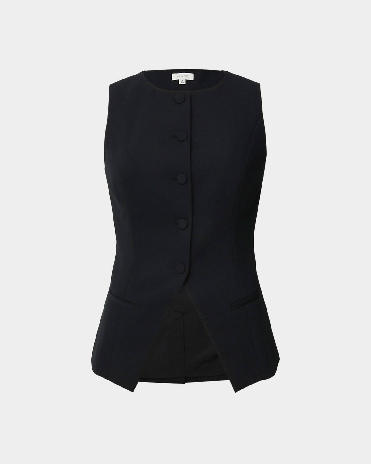 Nikki Longline Vest in black — product-only view