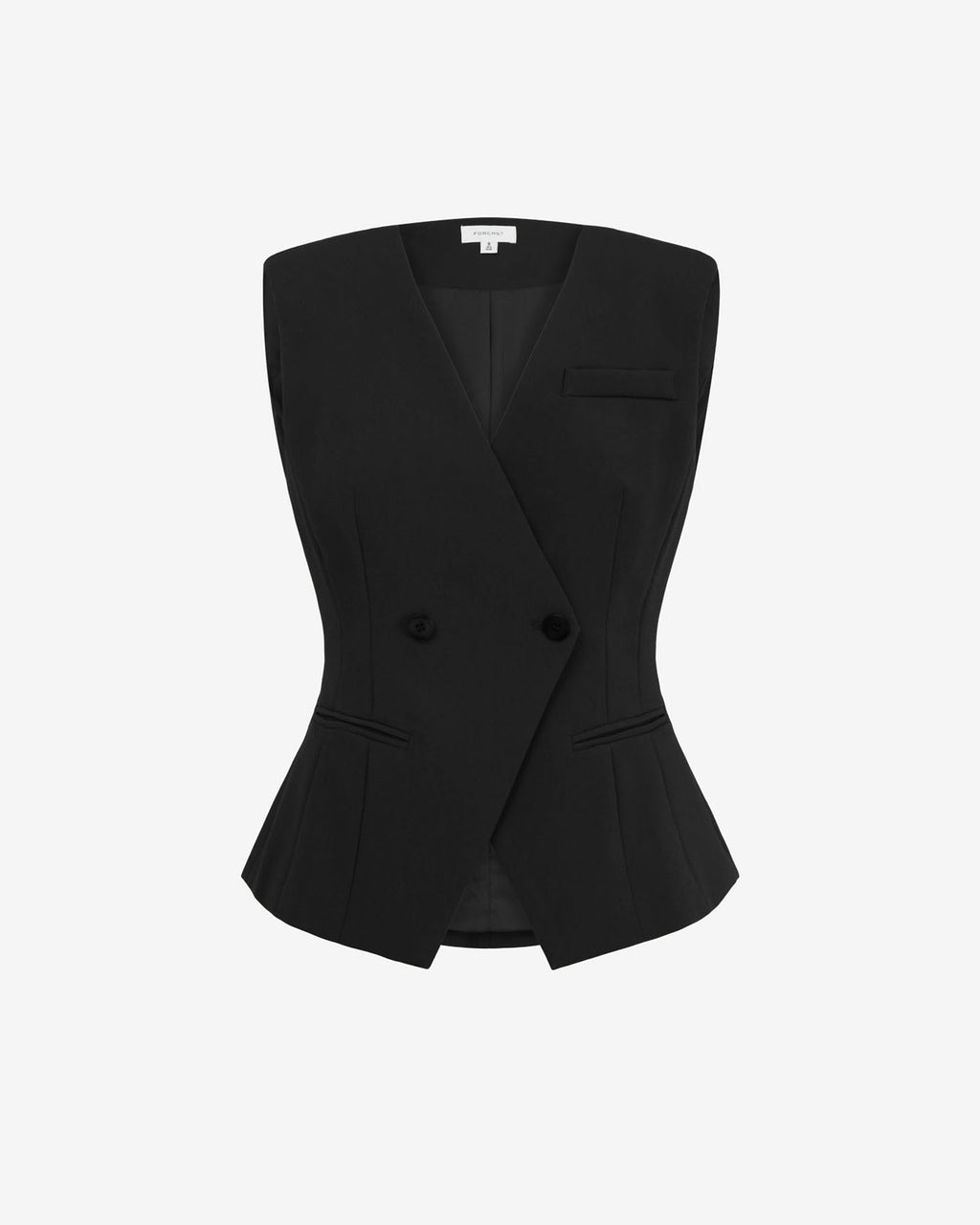 Nikki Collarless Vest in black — product-only view