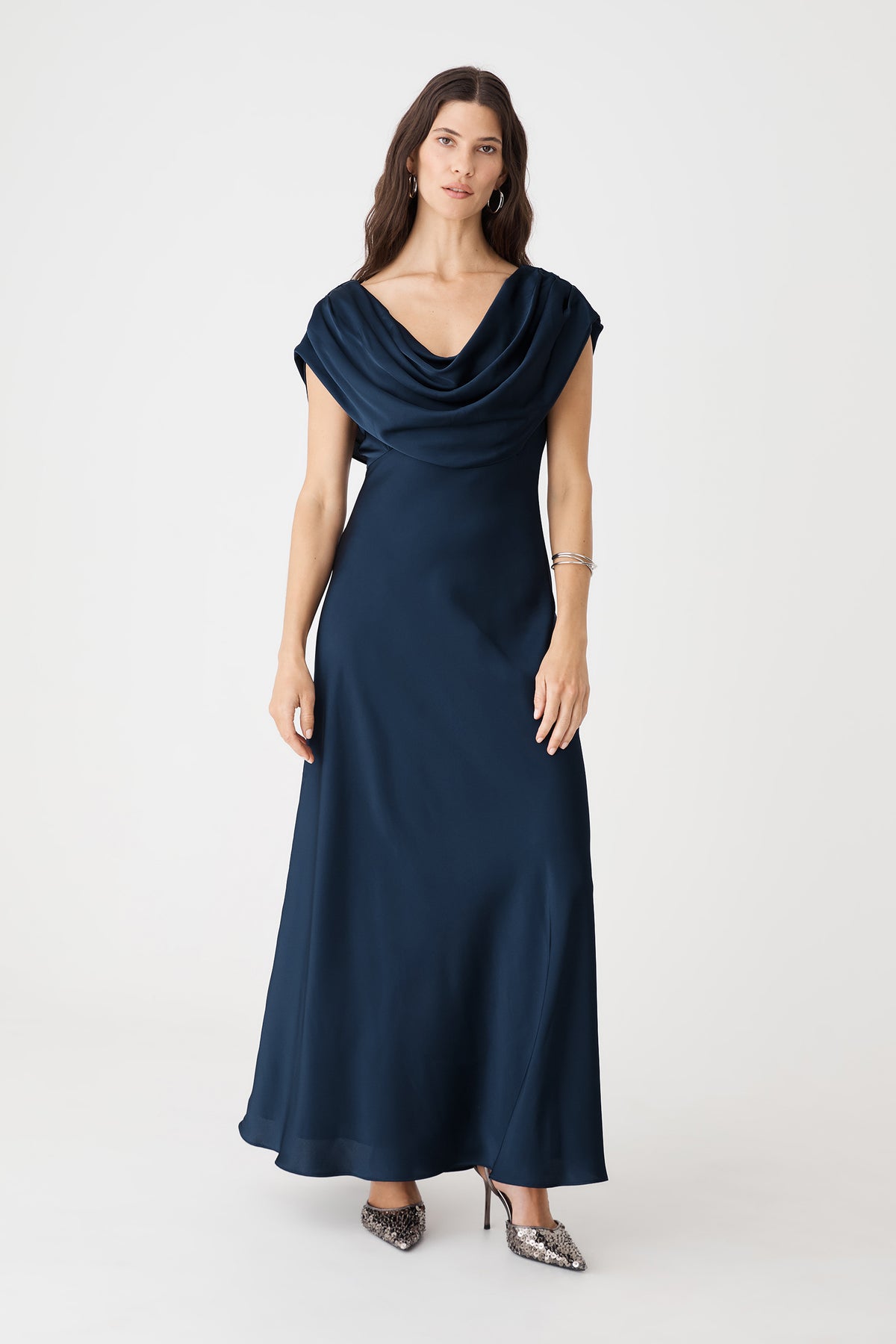 Caroline Cowl Satin Dress