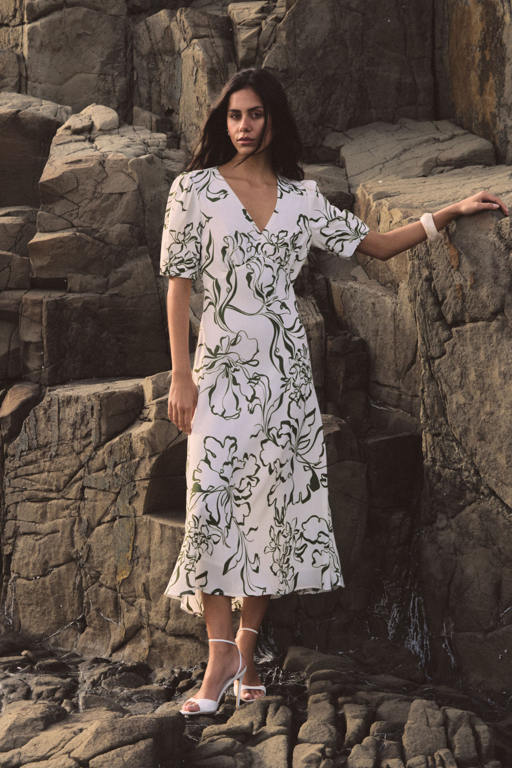 Natalie V-Neck Floral Dress