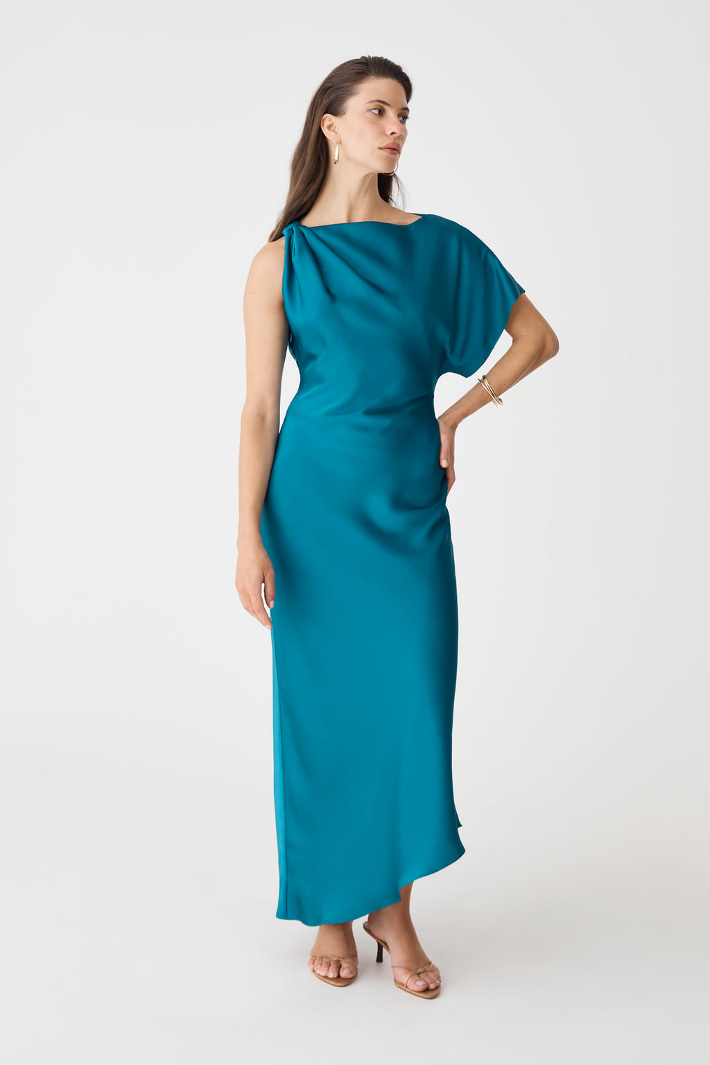 Aurelia Asymmetric Satin Dress