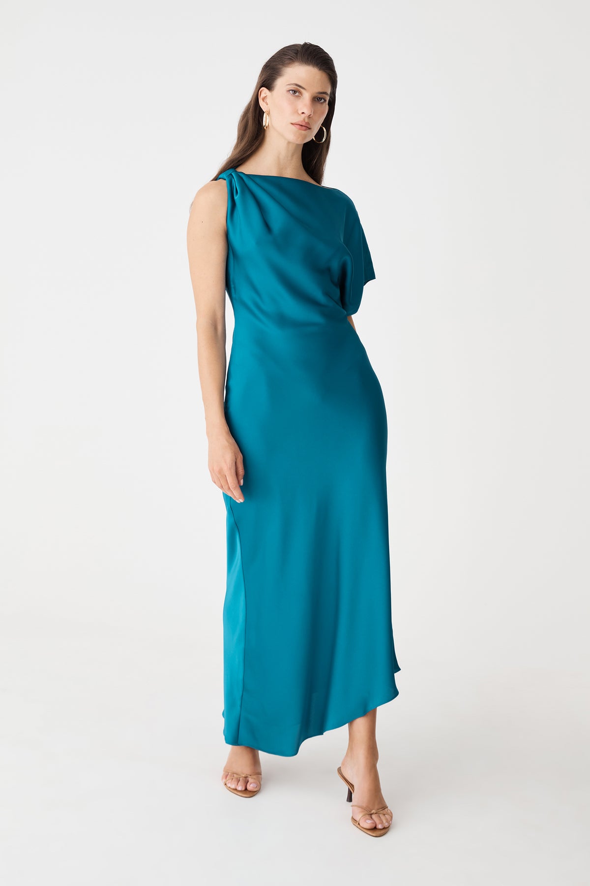 Aurelia Asymmetric Satin Dress