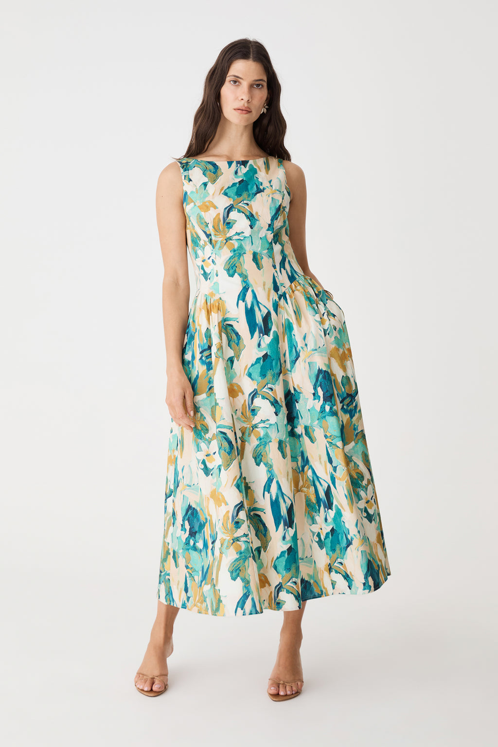 Liza Gather Detail Print Dress