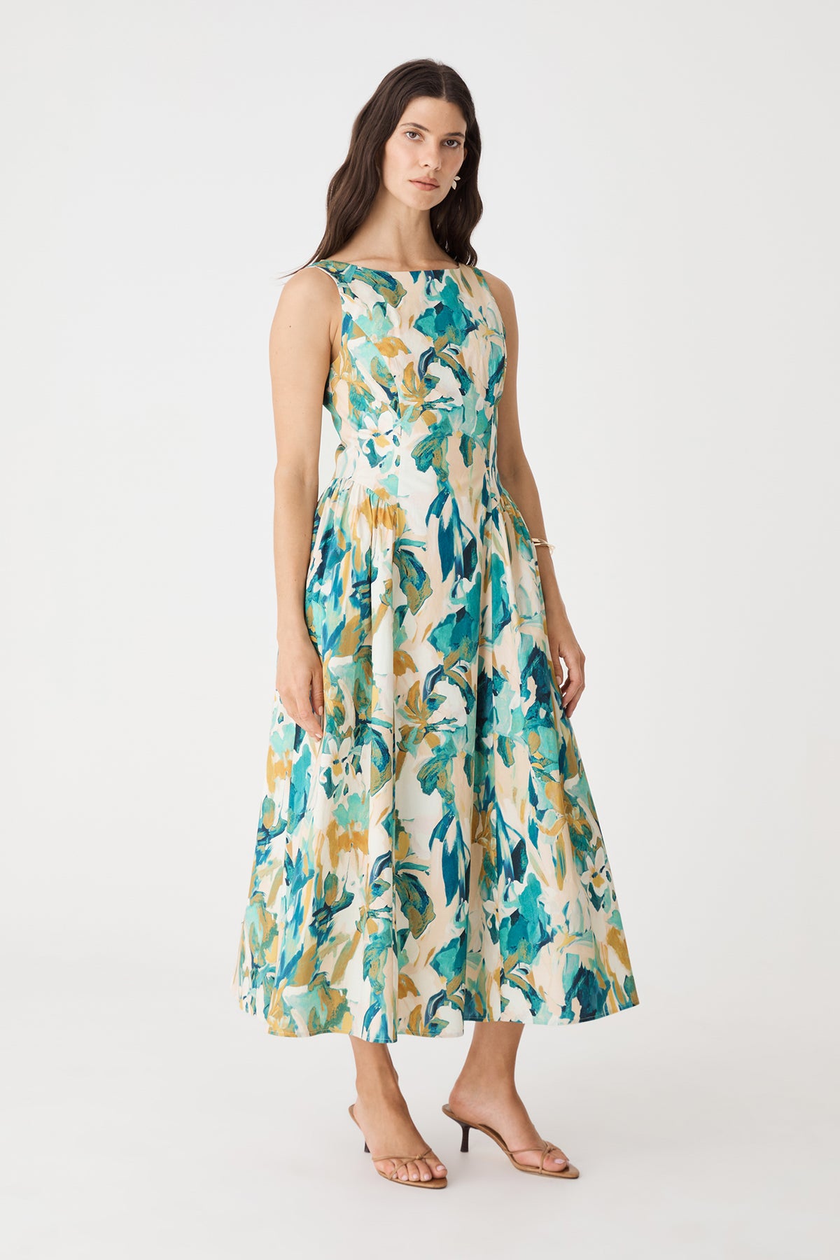 Liza Gather Detail Print Dress