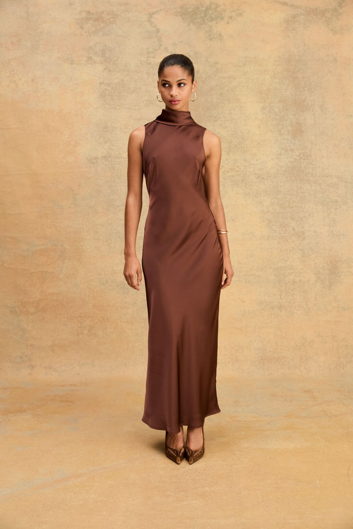 Lorelei Tie Neck Satin Dress