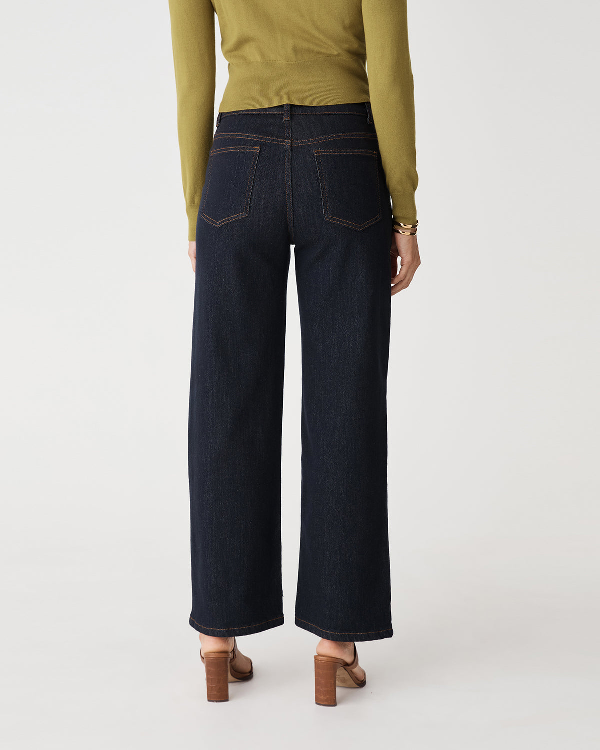 Mary Straight Leg Jeans in indigo — back view