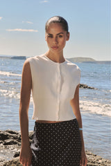 Faye Sleeveless Button Up Knit