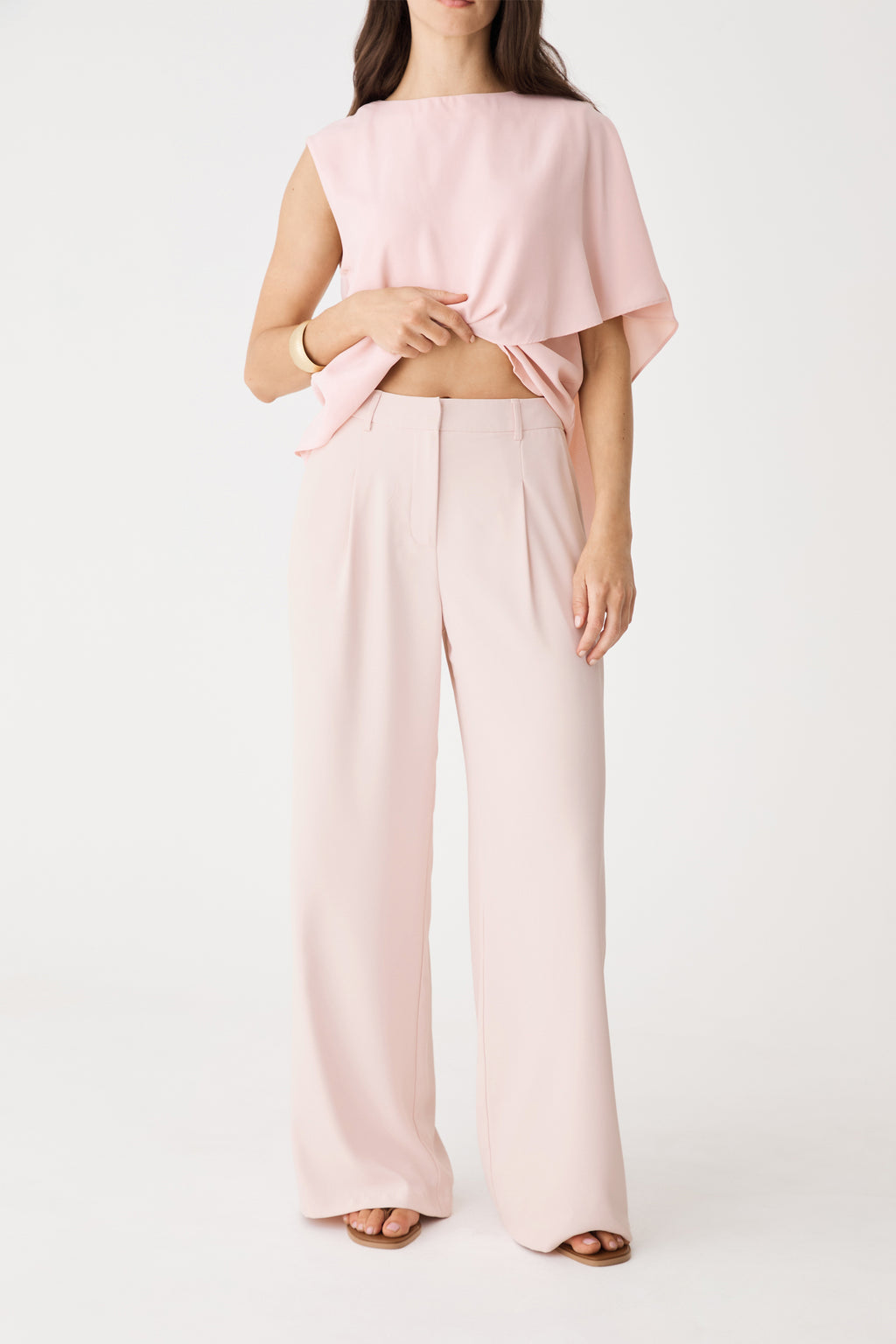 Daphne Pleated Crepe Pants