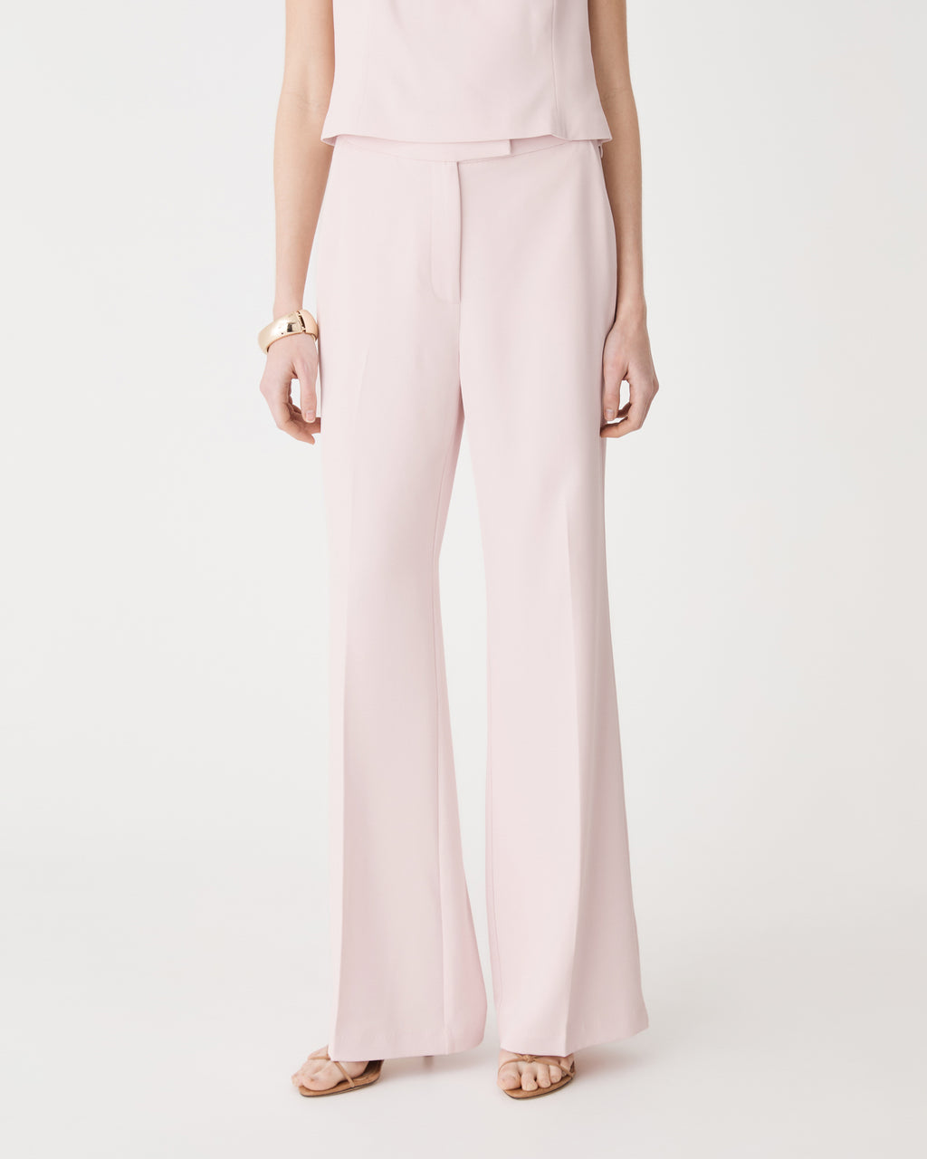 Chelsea Bootleg Pants in petal pink — close-up view